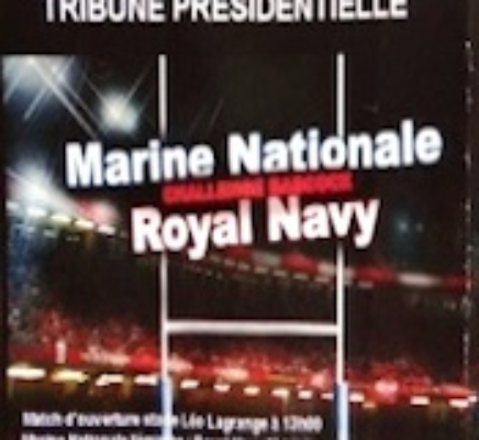 MATCH DE RUGBY : MARINE NATIONALE / ROYAL NAVY 19 mars 2014